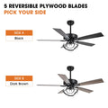 Parrot Uncle 52 Inch Contemporary Chrome Ceiling Fan with Integrated LED Lights and Remote Control