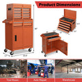 2 in 1 Rolling Tool Chest, 5-Drawer Tool Storage Cabinet with Wheels, Adjustable Shelf, Tool Box Organizer for Garage Warehouse Workshop