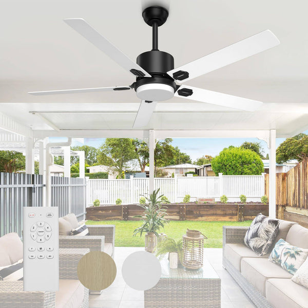 BECLOG 60" Ceiling Fan with Light, Ceiling Fans Indoor Outdoor with Remote Ceiling Fan DC Motor with Lights LED for Patios, Bedroom, Farmhouse