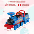 6V 2 Seater Ride On Train with Detachable Carriage, Under Seat Storage, Whistle & Flashing LED Lights, Trackless Electric Ride On Toy for Kids